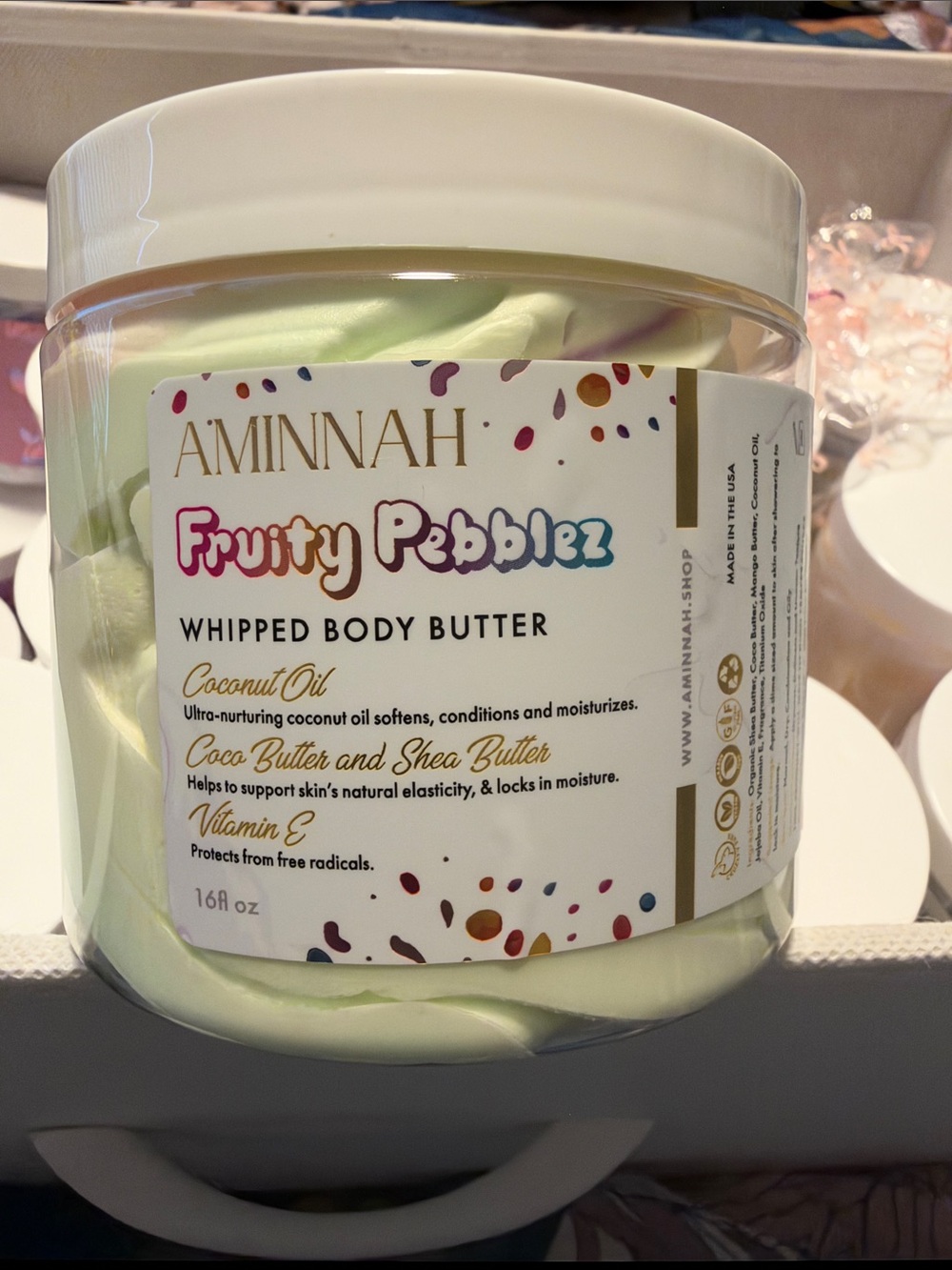 Aminnah Fruity Pebblez Whipped Body Butter 16oz